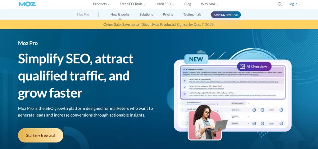 Moz Keyword Explorer keyword research interface example.