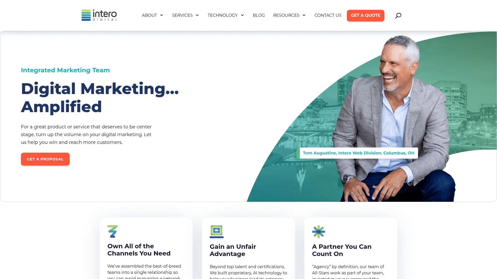 Intero Digital website screenshot – digital marketing agency overview