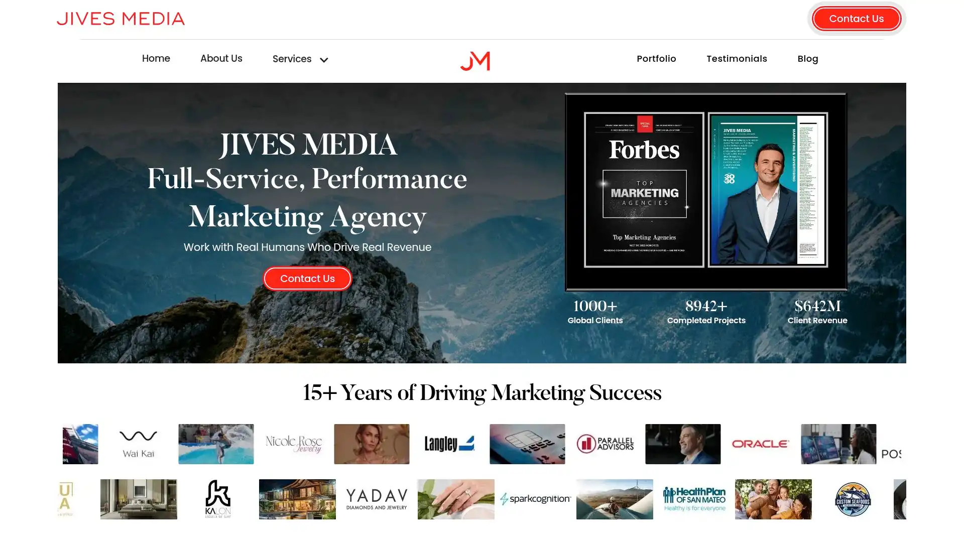 Jives Media website screenshot – digital marketing agency overview