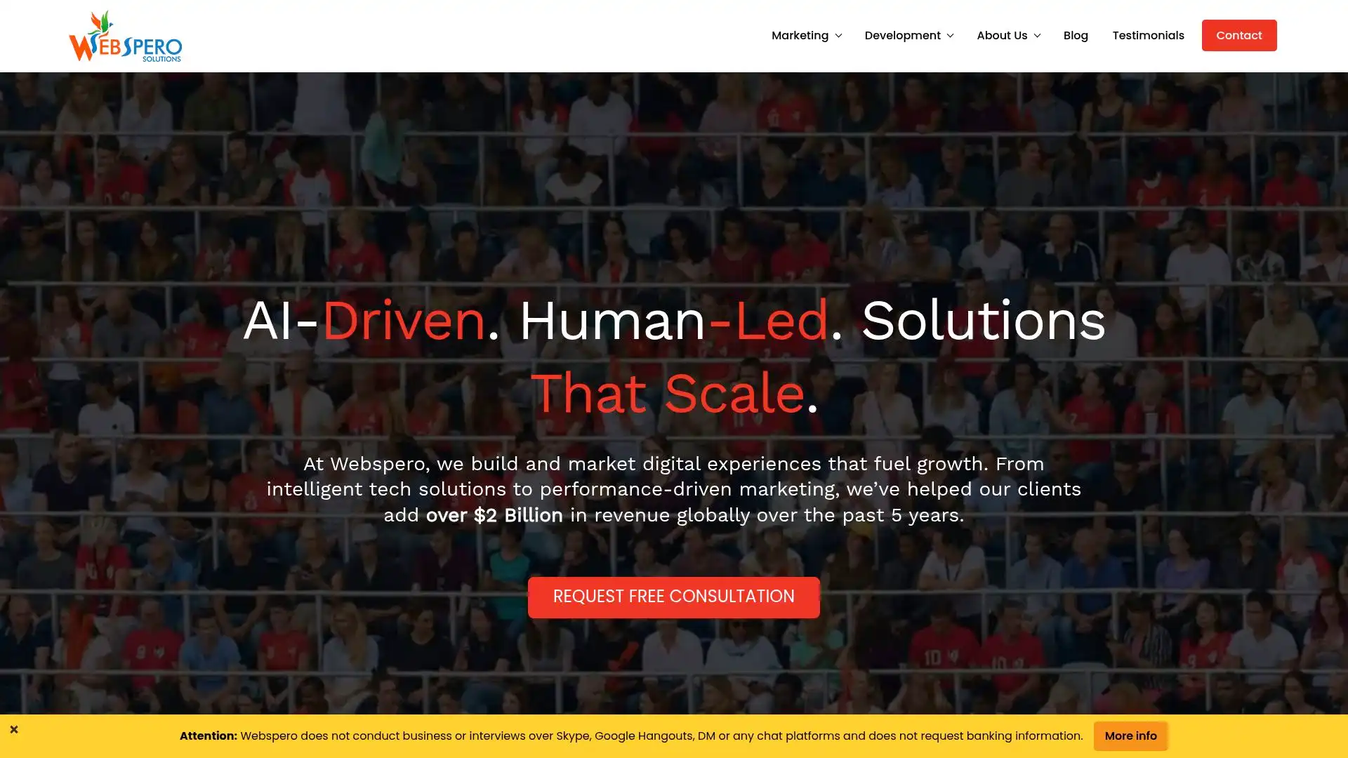 WebSpero Solutions website screenshot – digital marketing agency overview
